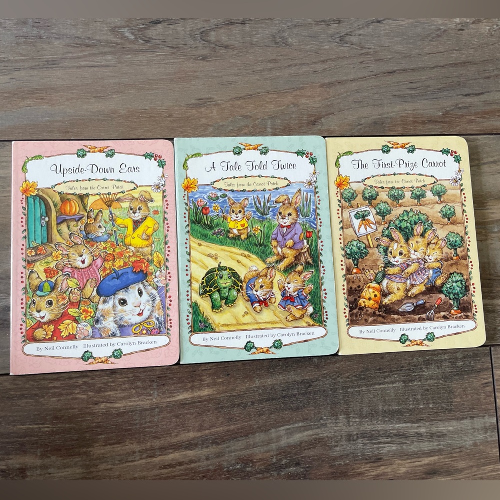vintage 1995 children's book series titled "Tales from the Carrot Patch” 3 books